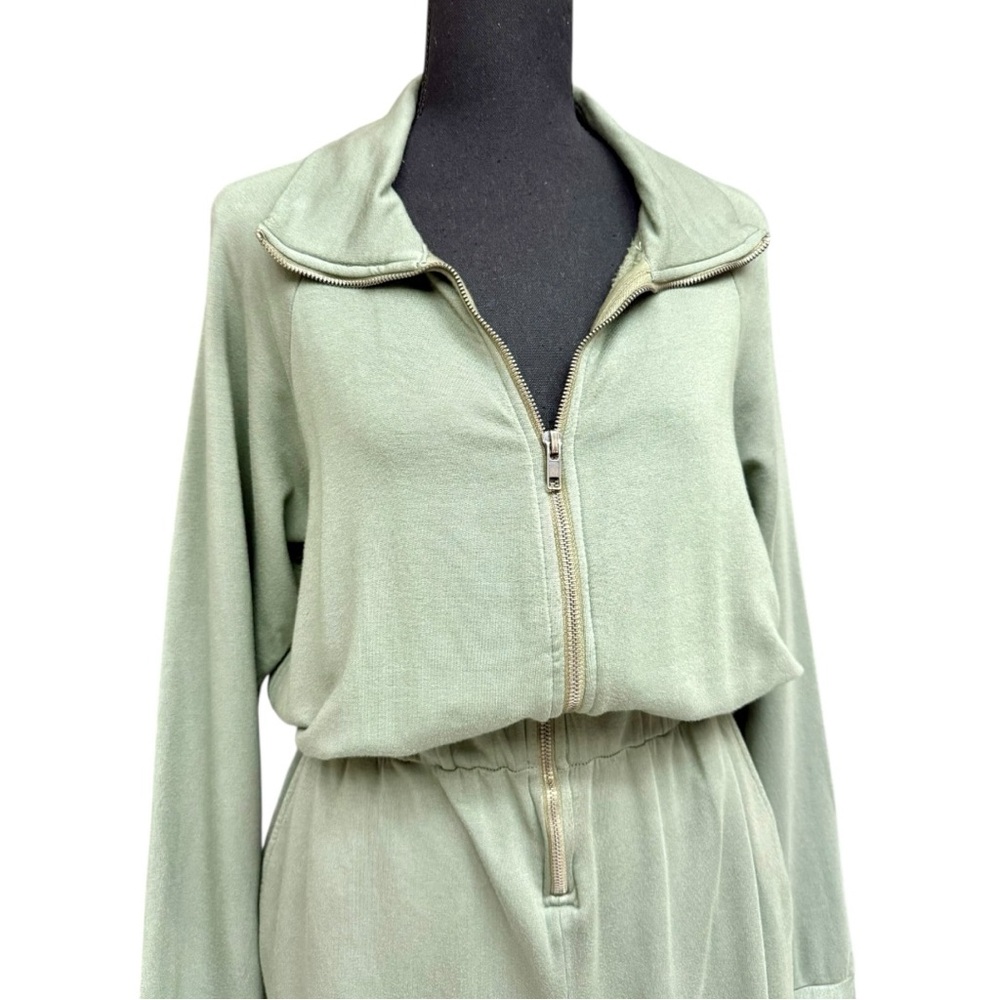 Stateside Super Soft Fleece Jumpsuit, Medium, Artichoke Green Fleece Zip NWOT - Picture 6 of 10